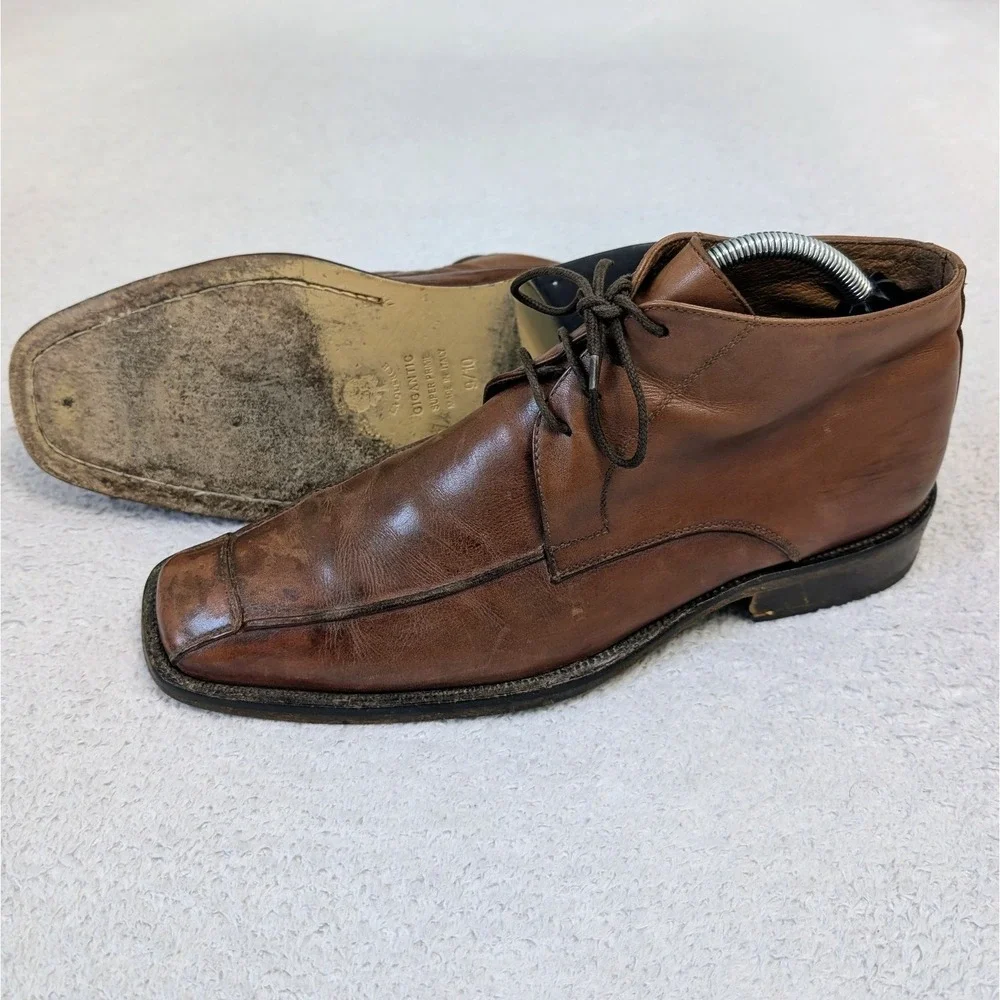 LA QUERCE SUPER PRIME GIGANTIC Made In Italy Leather Chucca Boots Brown Men 9/10